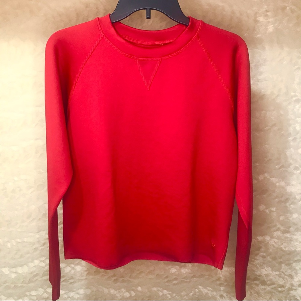 Albion S Red Neo Crop Silky Long Sleeve Sweatshirt